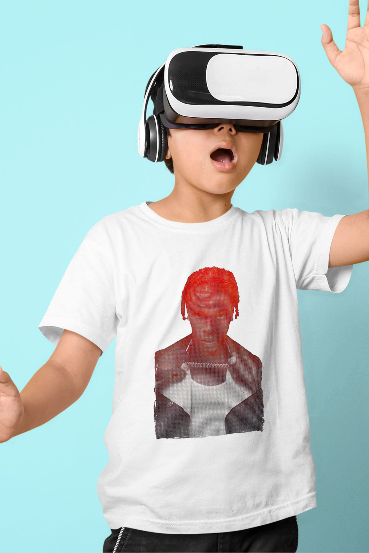 Lil Baby Baskılı Beyaz Unisex Beyaz Çocuk Tişört - Tshirt