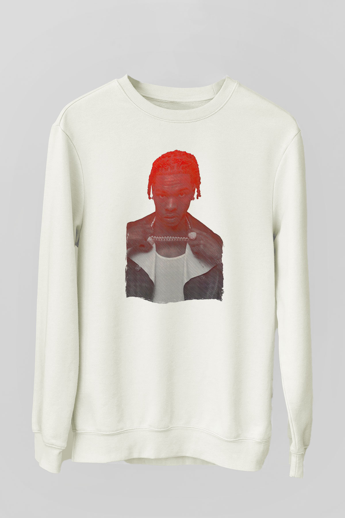 Lil Baby Baskılı Beyaz Unisex Sweatshirt