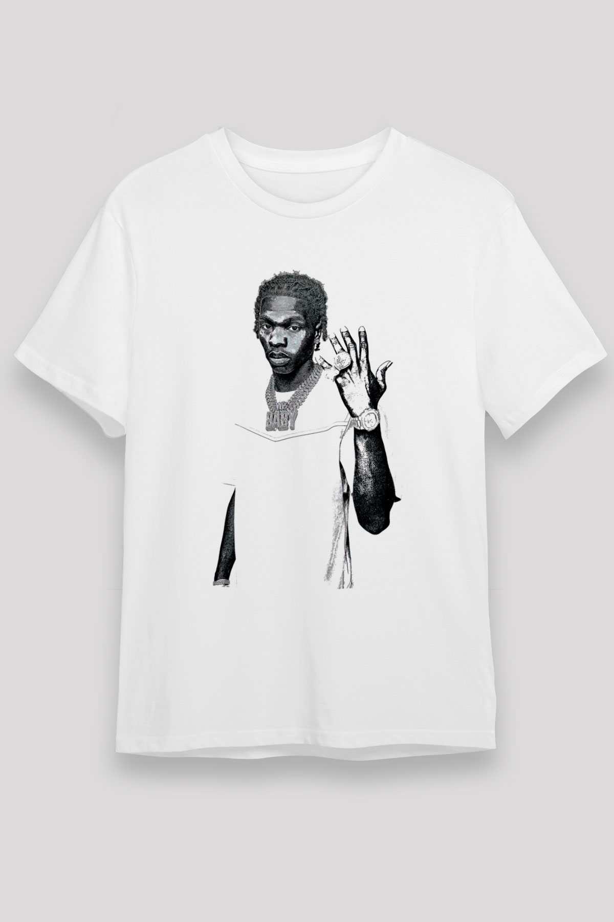 Lil Baby Baskılı Unisex Beyaz Tişört - Tshirt