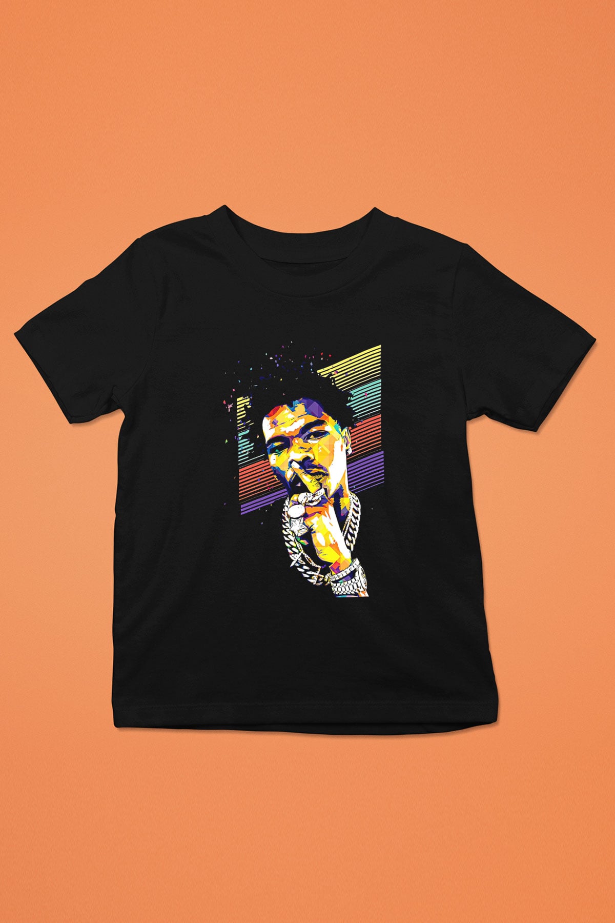 Lil Baby Baskılı Unisex Siyah Çocuk Tişört - Tshirt