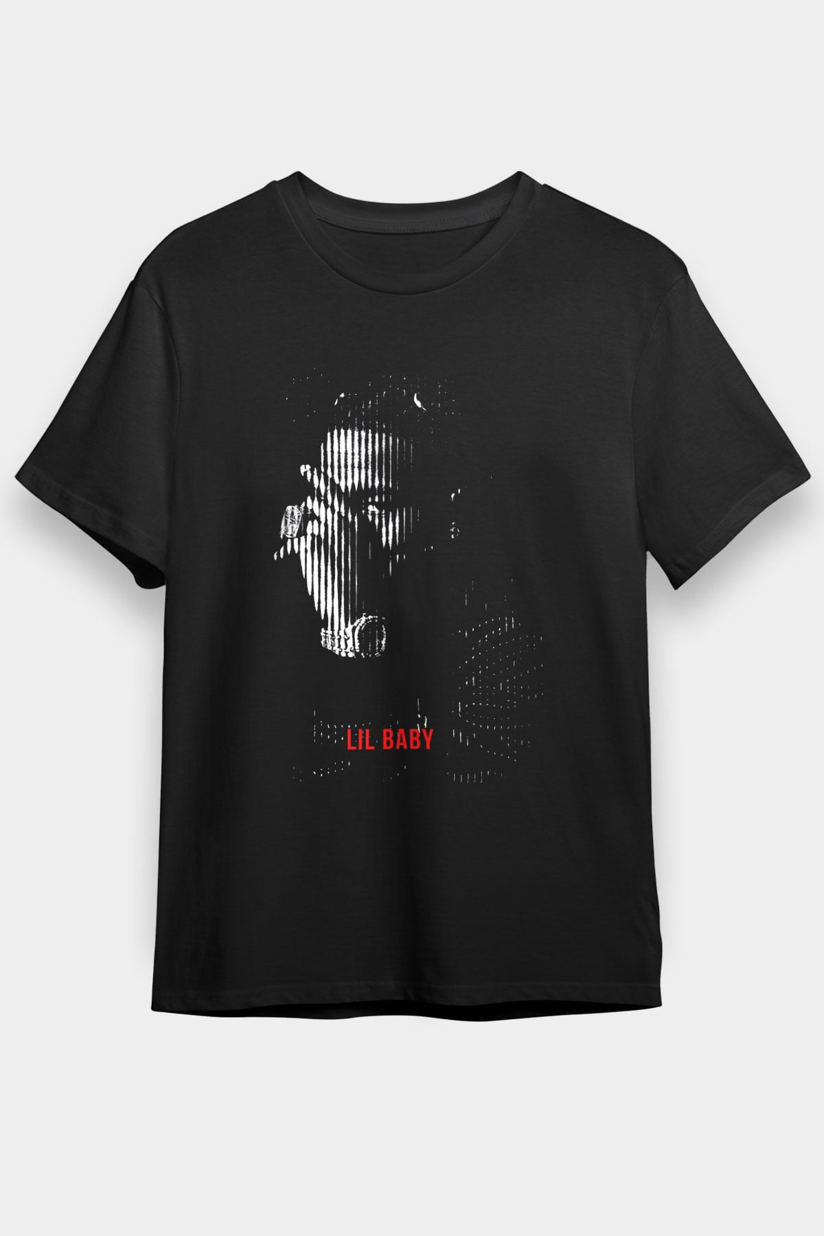 Lil Baby Baskılı Unisex Siyah Tişört - Tshirt