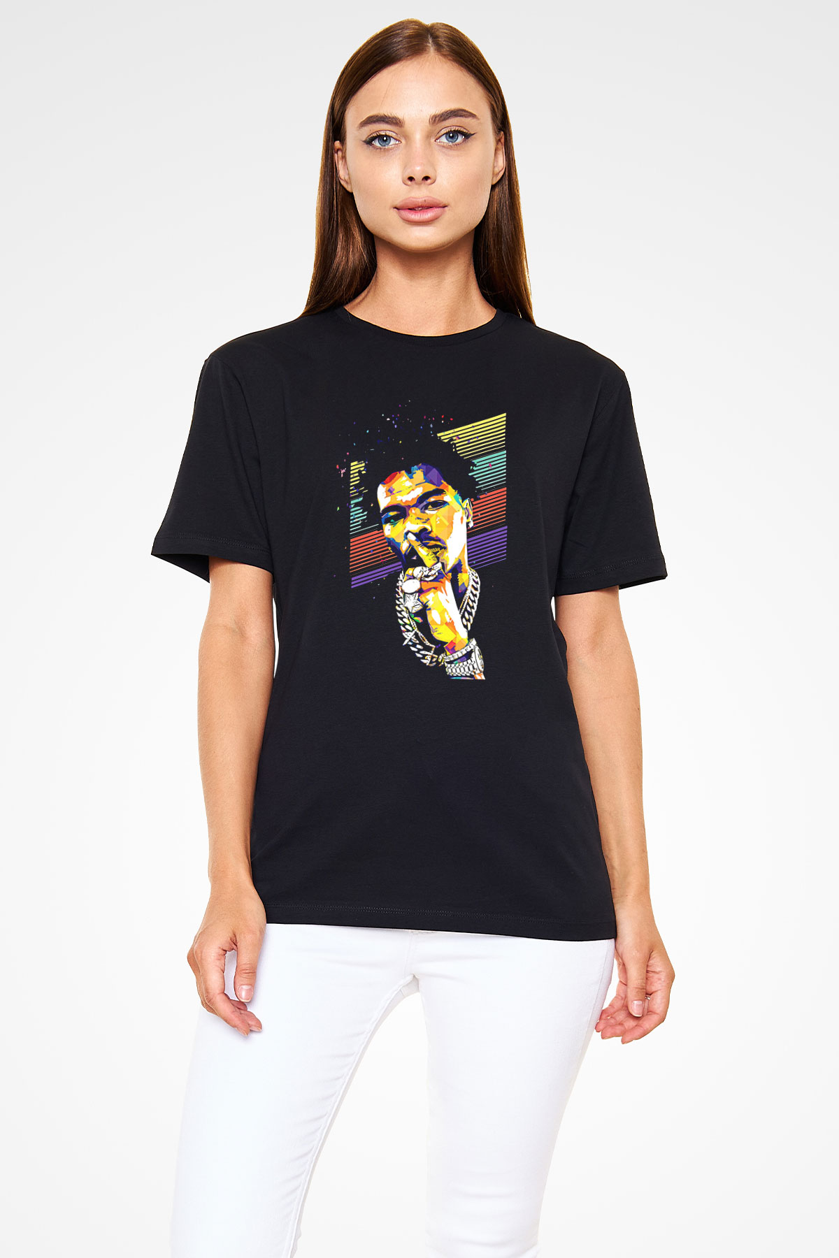 Lil Baby Baskılı Unisex Siyah Tişört - Tshirt