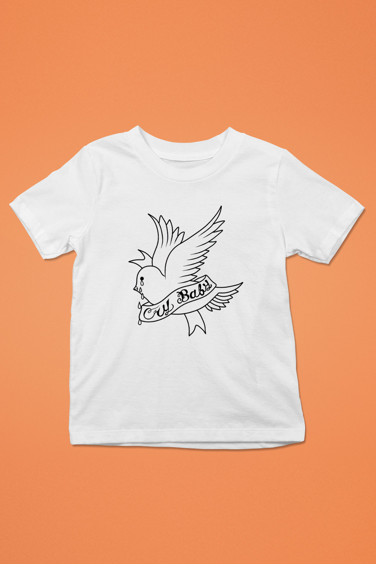 Lil Peep Baskılı Beyaz Unisex Beyaz Çocuk Tişört - Tshirt