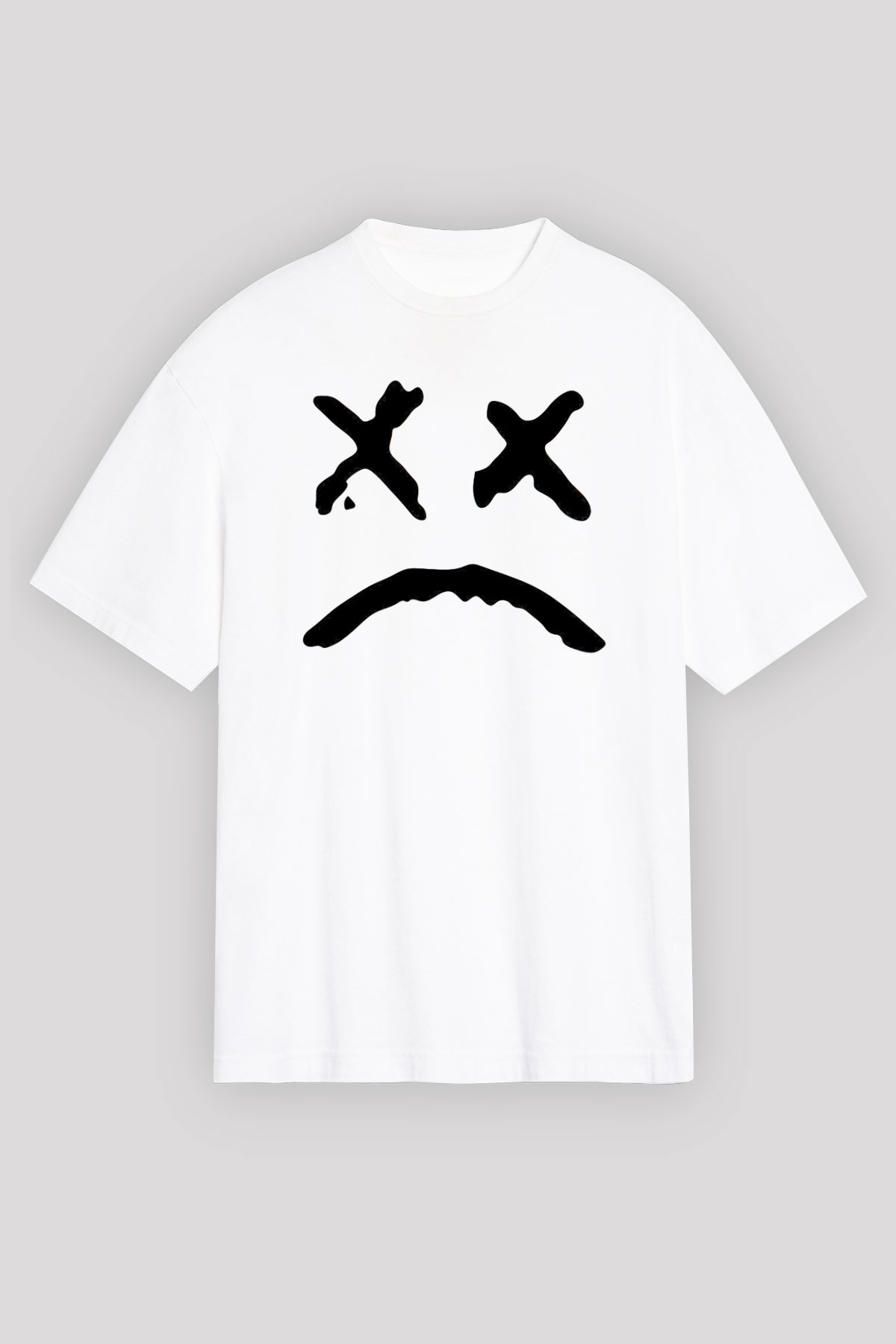 Lil Peep Baskılı Beyaz Unisex Oversize Tişört - Tshirt