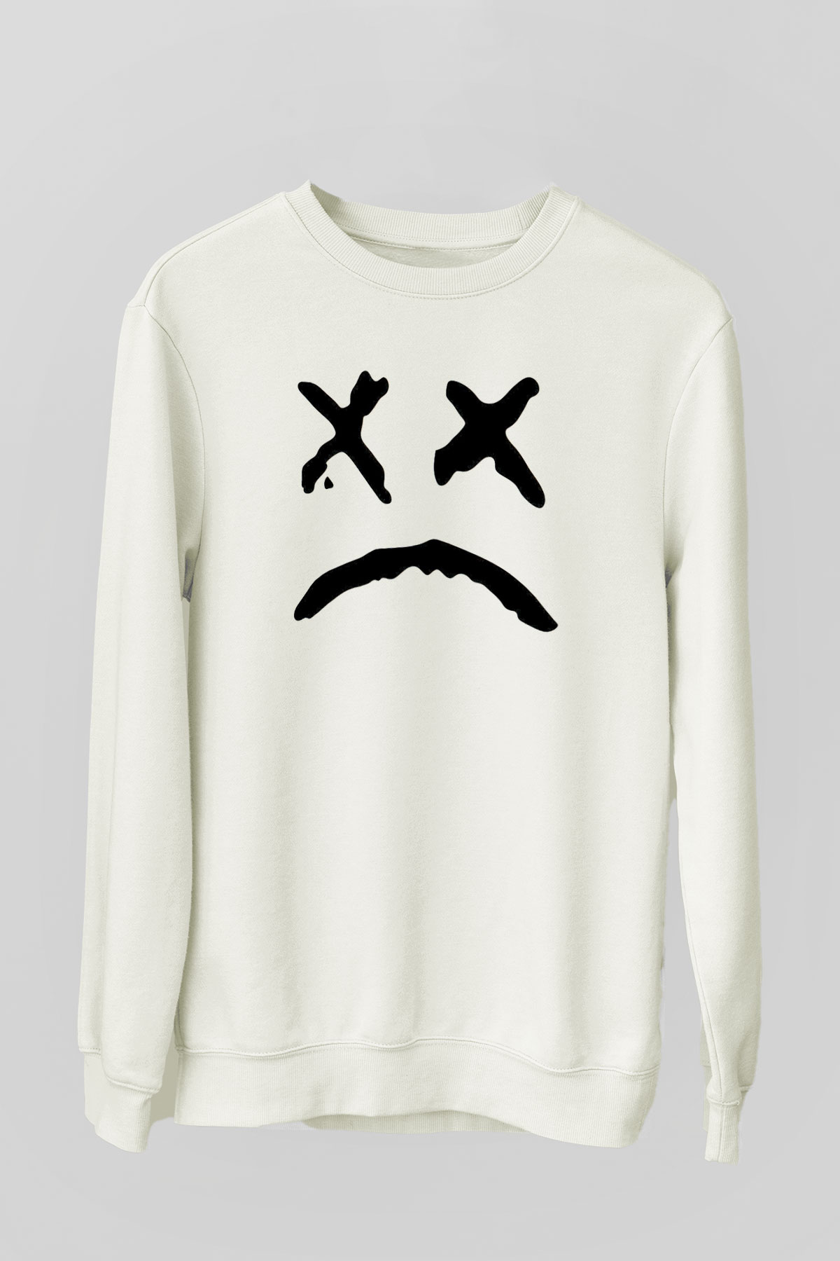 Lil Peep Baskılı Beyaz Unisex Sweatshirt