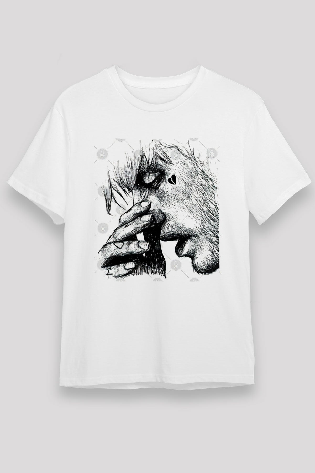Lil Peep Baskılı Unisex Beyaz Tişört - Tshirt