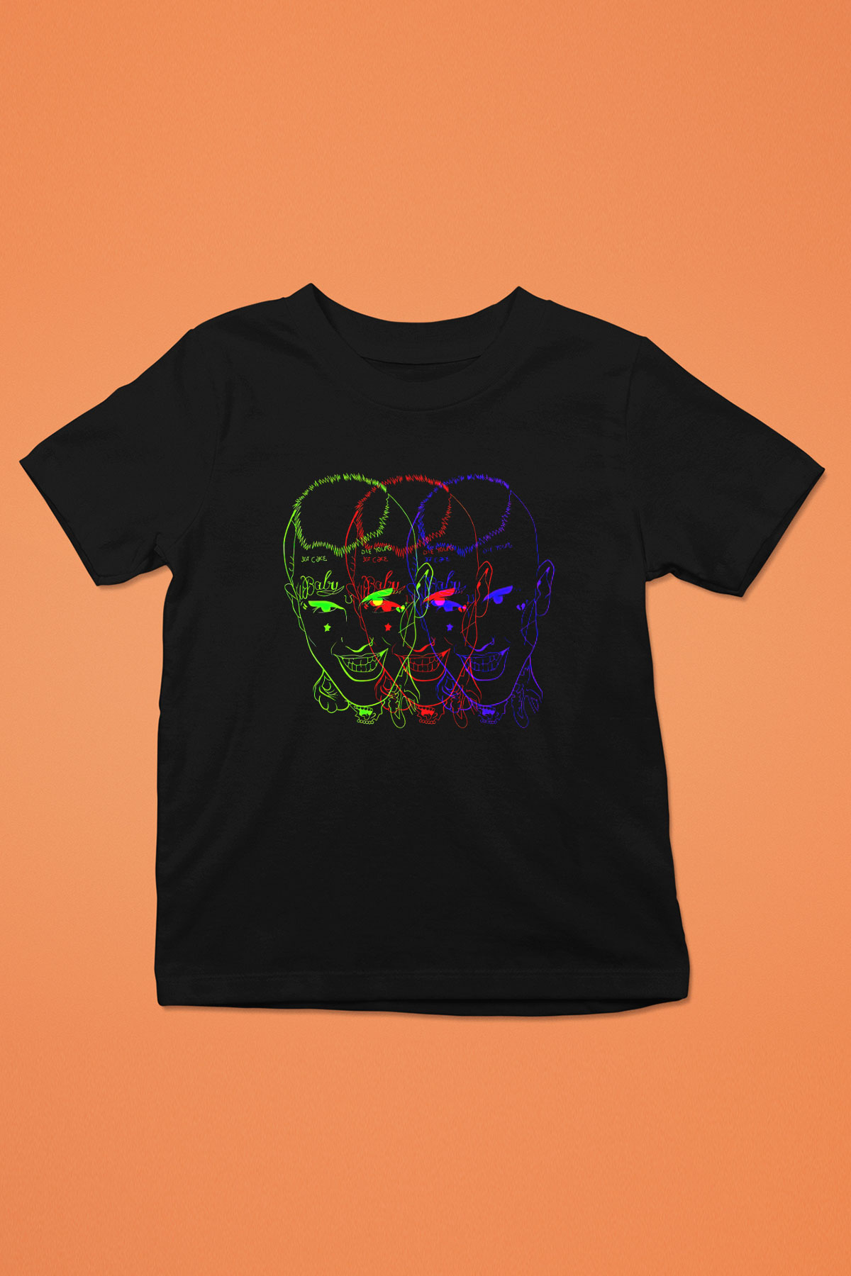 Lil Peep Baskılı Unisex Siyah Çocuk Tişört - Tshirt