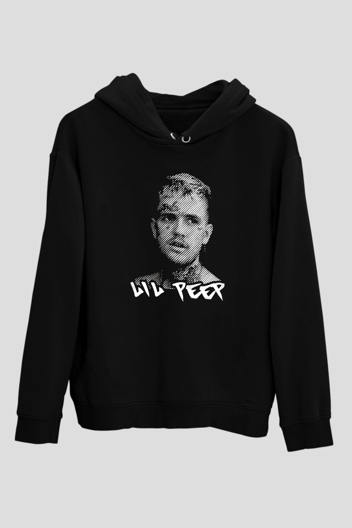 Lil Peep Baskılı Unisex Siyah Hoodie