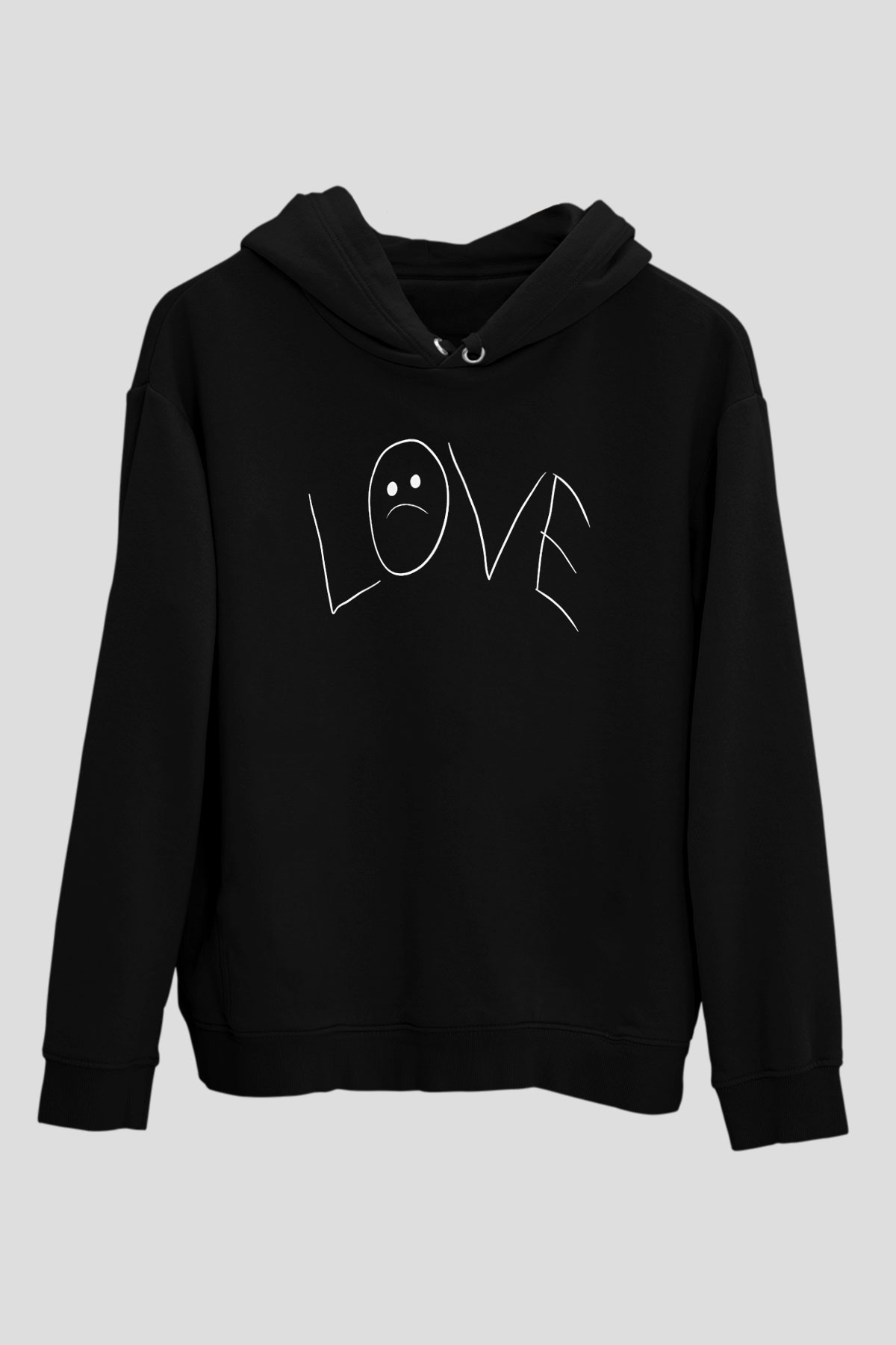 Lil Peep Baskılı Unisex Siyah Hoodie
