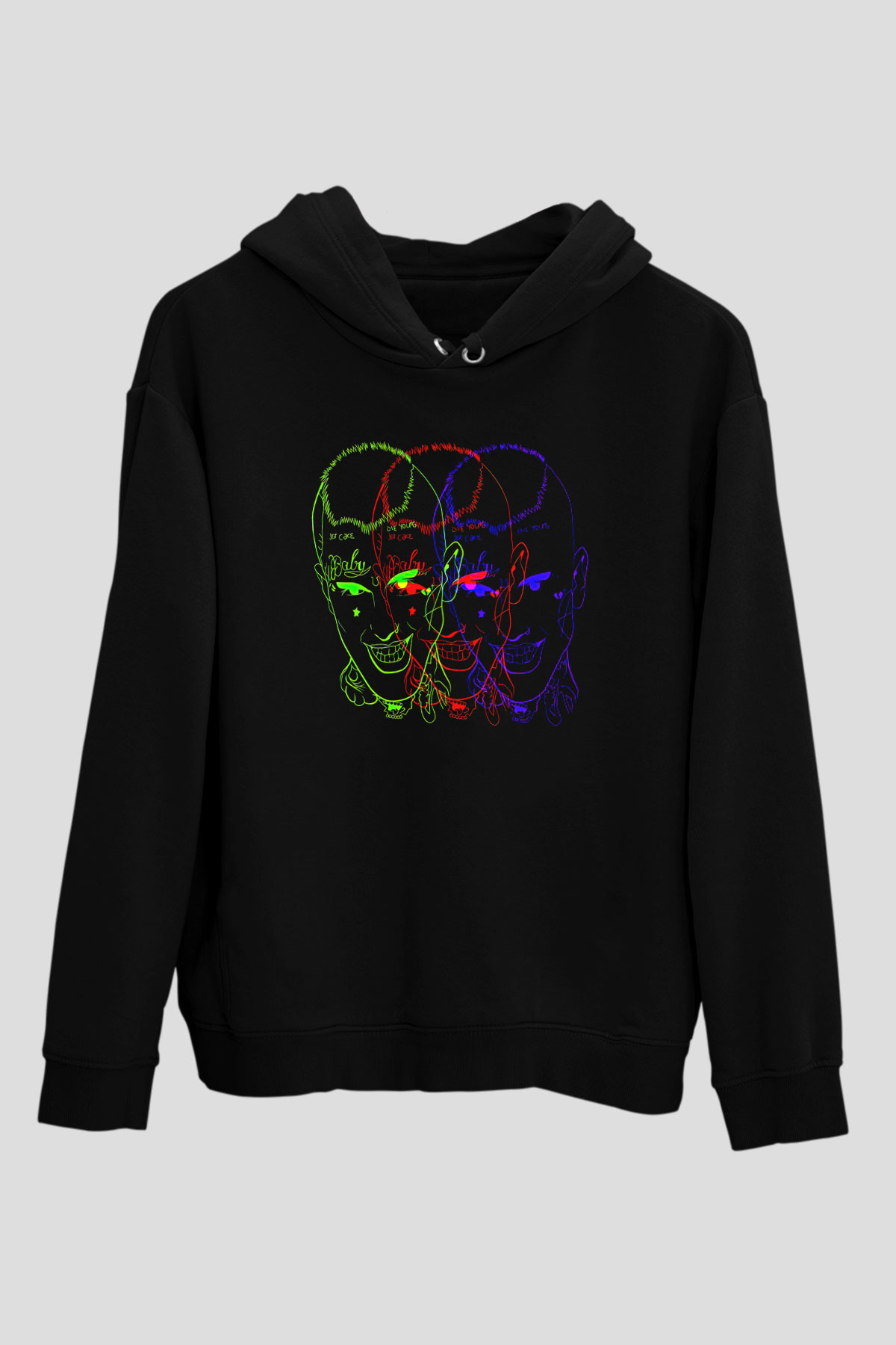 Lil Peep Baskılı Unisex Siyah Hoodie