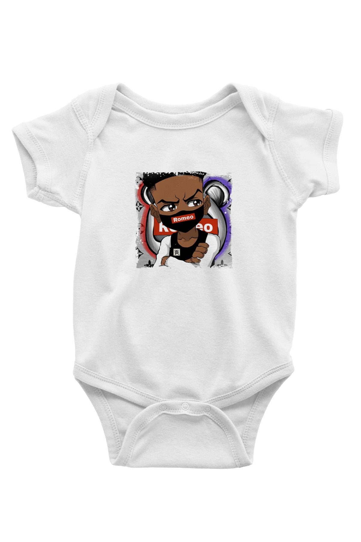 Lil Romeo Baskılı Unisex Beyaz Bebek Body - Zıbın