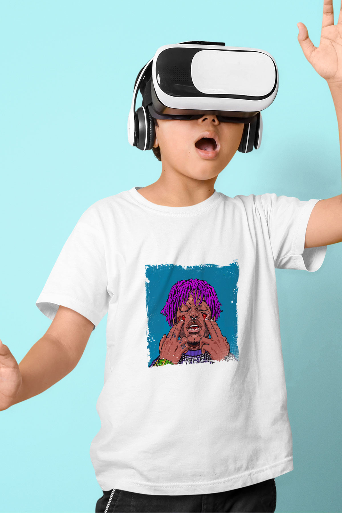 Lil Uzi Vert Baskılı Unisex Beyaz Çocuk Tişört