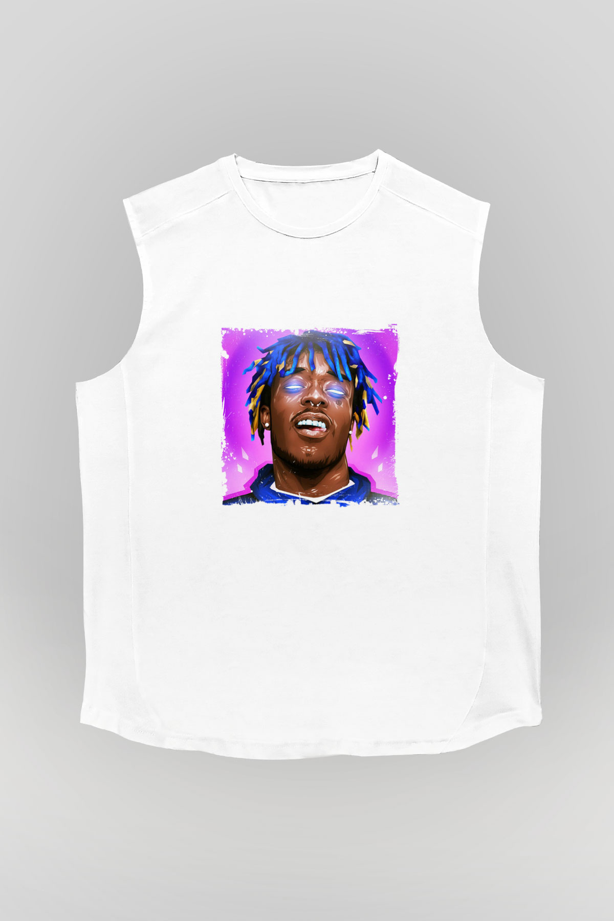 Lil Uzi Vert Baskılı Unisex Beyaz Kolsuz Tişört