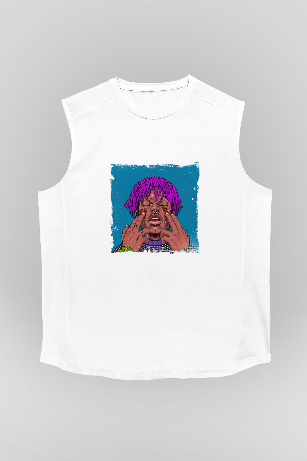 Lil Uzi Vert Baskılı Unisex Beyaz Kolsuz Tişört
