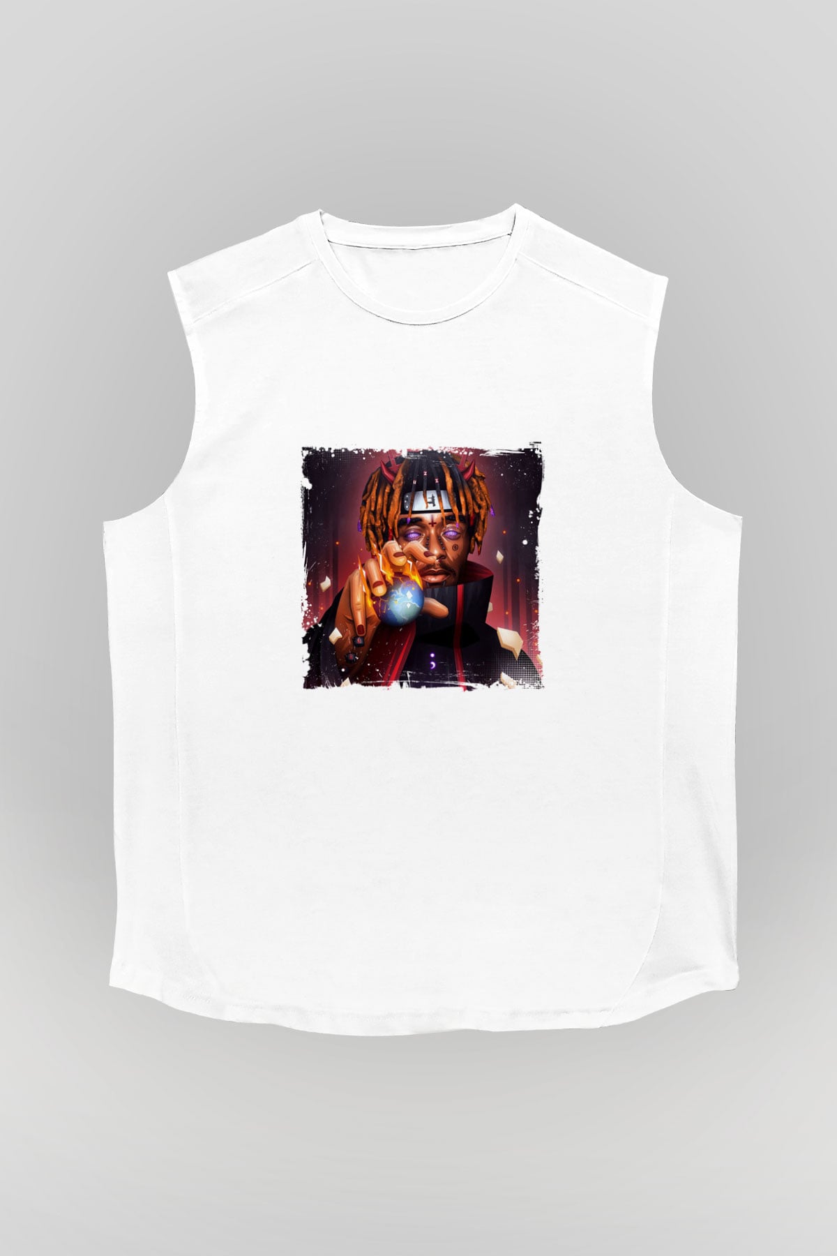 Lil Uzi Vert Baskılı Unisex Beyaz Kolsuz Tişört