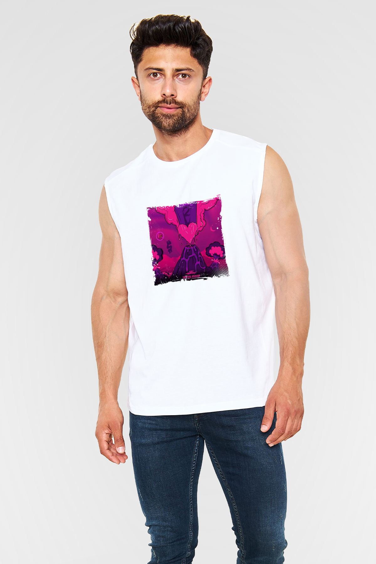 Lil Uzi Vert Baskılı Unisex Beyaz Kolsuz Tişört