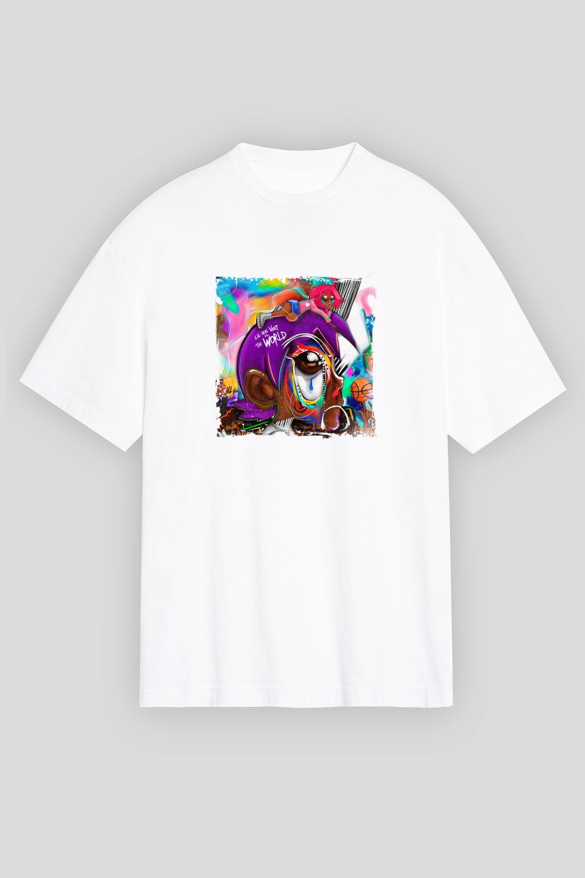 Lil Uzi Vert Baskılı Oversize Beyaz Tişört