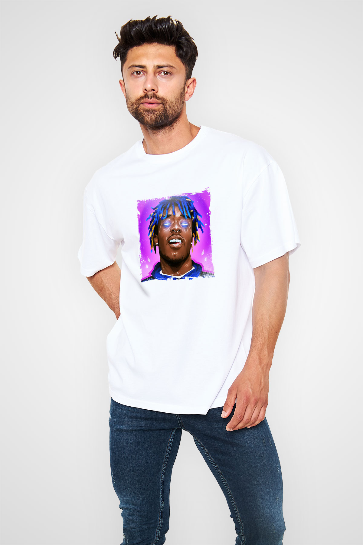 Lil Uzi Vert Baskılı Oversize Beyaz Tişört
