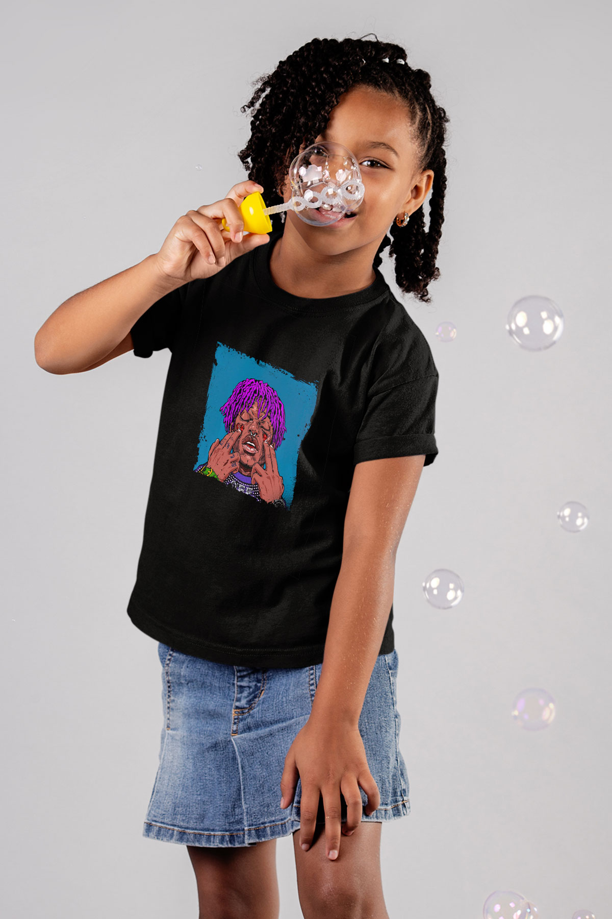 Lil Uzi Vert Baskılı Unisex Siyah Çocuk Tişört