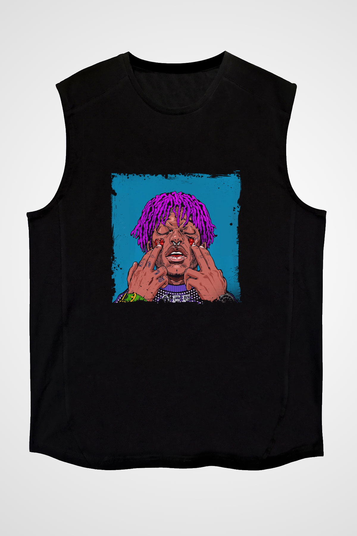 Lil Uzi Vert Baskılı Unisex Siyah Kolsuz Tişört