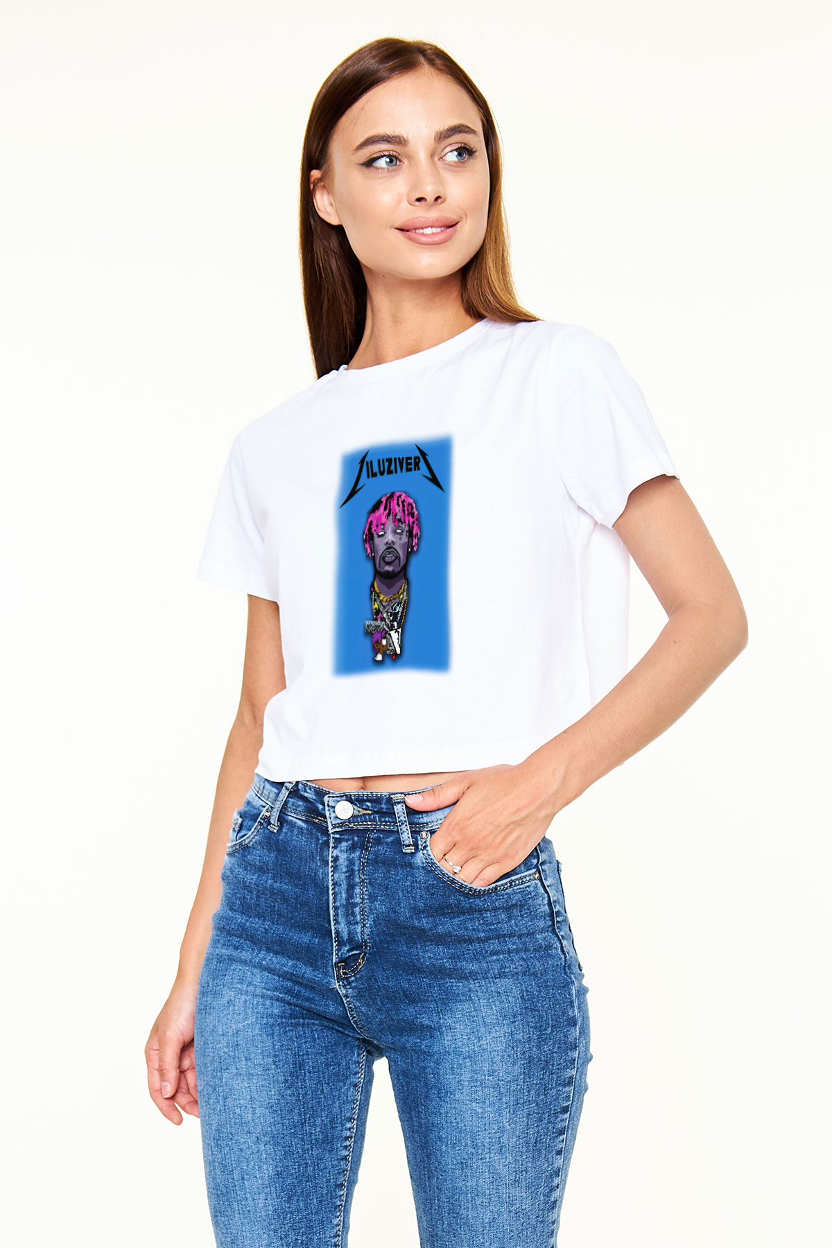 Lil Uzi Vert Beyaz Croptop Tişört