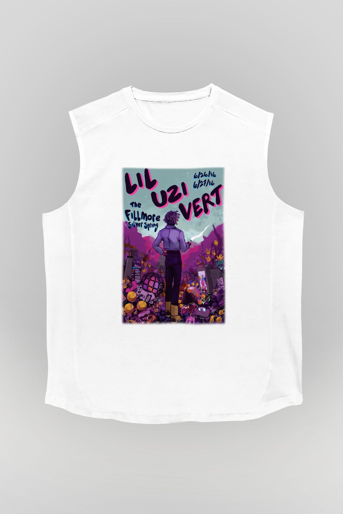 Lil Uzi Vert Beyaz Unisex Kolsuz Tişört