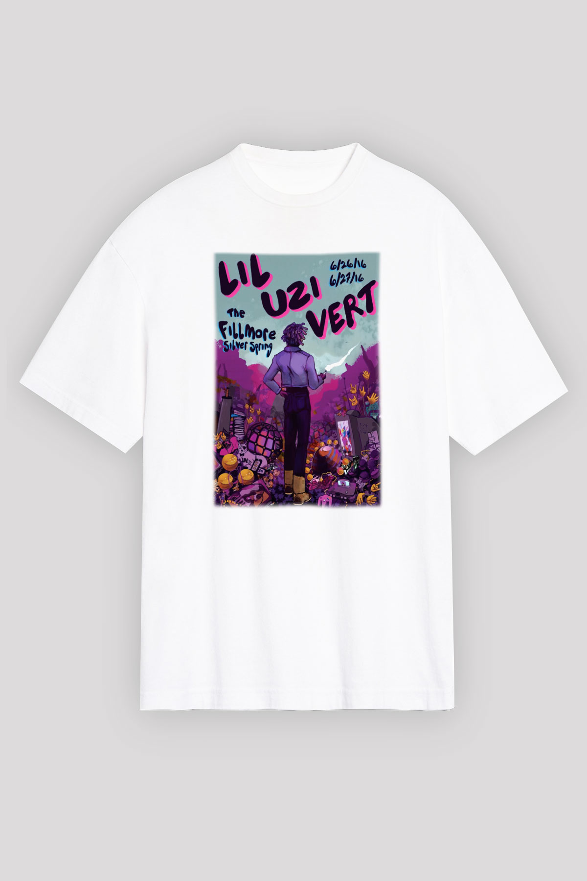 Lil Uzi Vert Beyaz Unisex Oversize Tişört T-Shirt