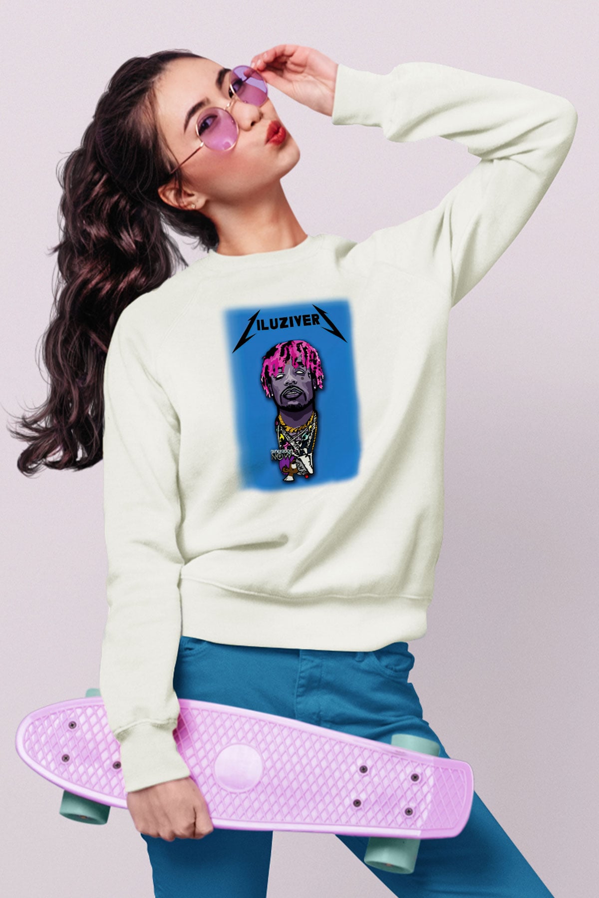 Lil Uzi Vert Beyaz Unisex Sweatshirt
