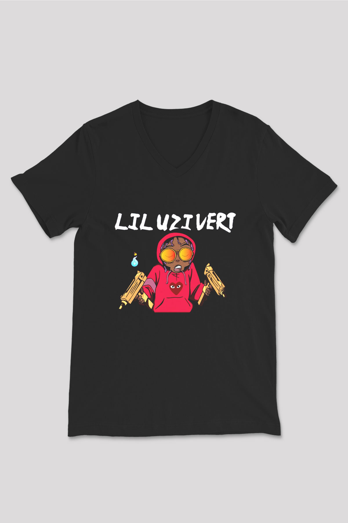 Lil Uzi Vert Siyah Unisex V Yaka Tişört T-Shirt