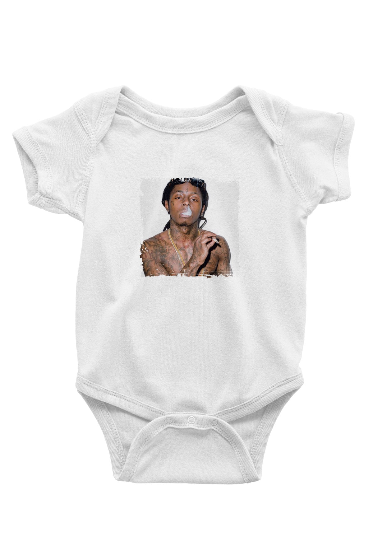 Lil Wayne Baskılı Unisex Beyaz Bebek Body - Zıbın