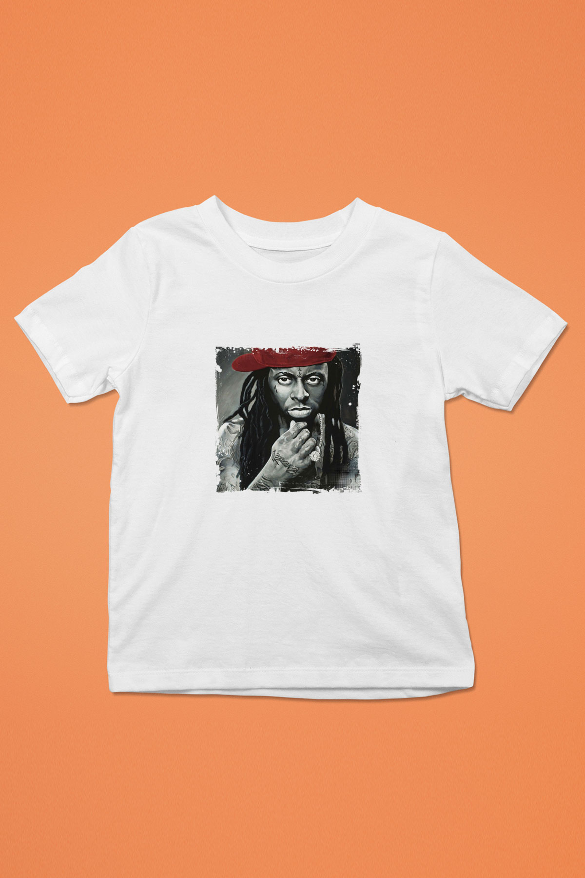 Lil Wayne Baskılı Unisex Beyaz Çocuk Tişört