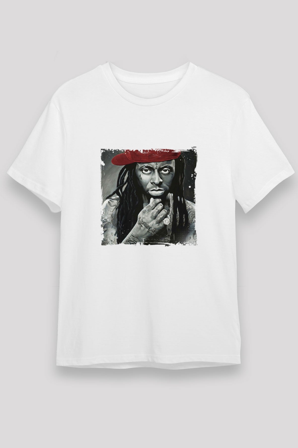 Lil Wayne Baskılı Unisex Beyaz Tişört