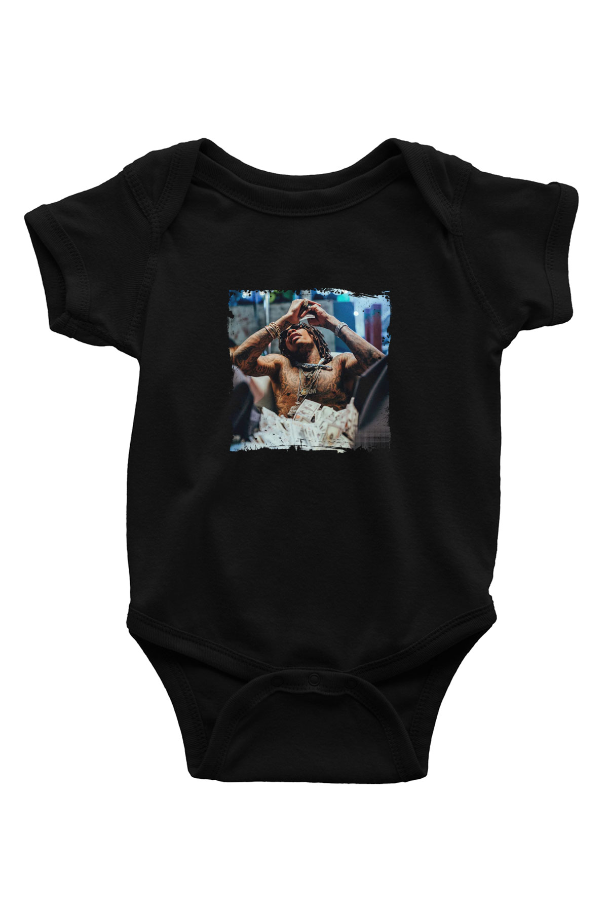 Lil Wayne Baskılı Unisex Siyah Bebek Body - Zıbın