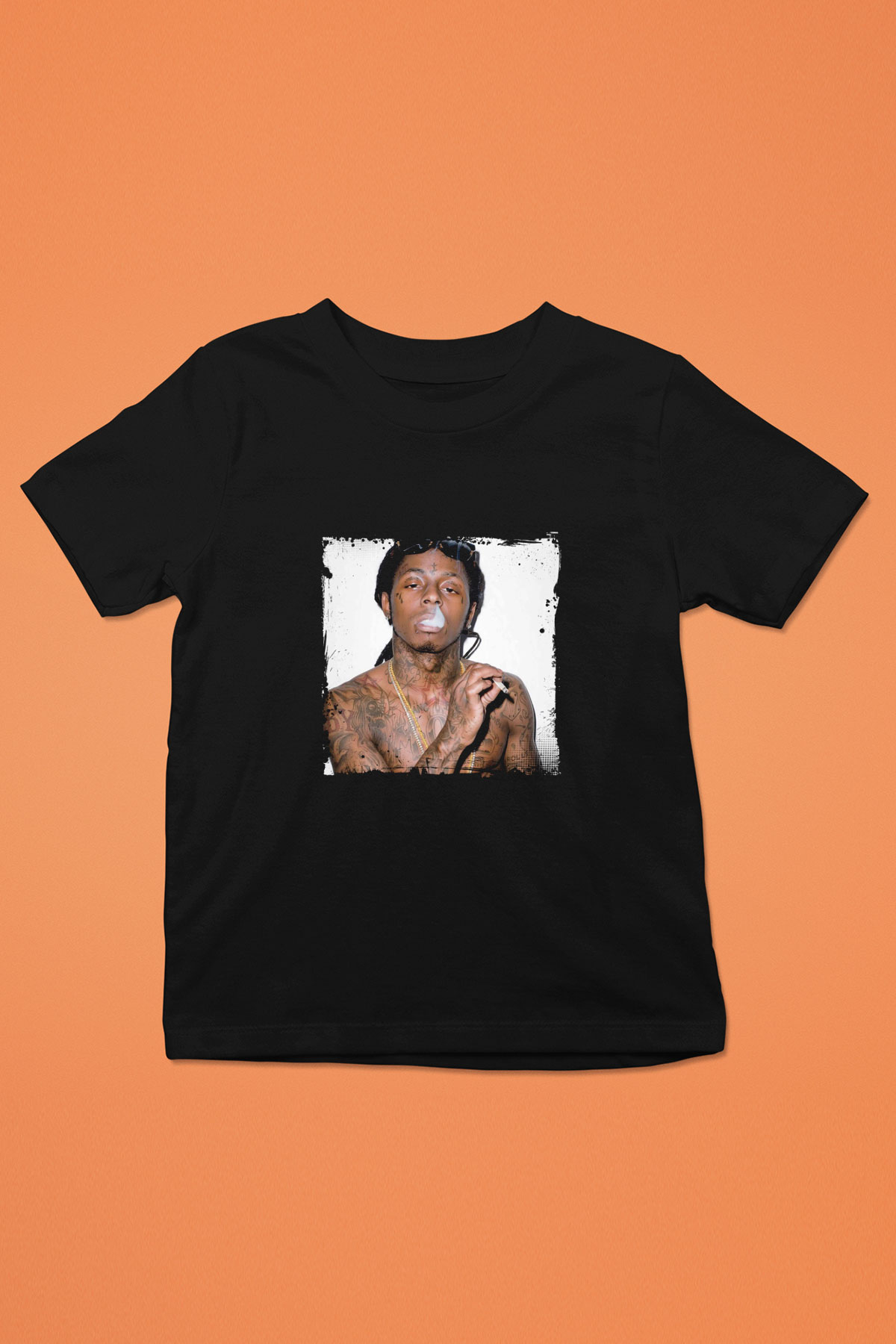 Lil Wayne Baskılı Unisex Siyah Çocuk Tişört