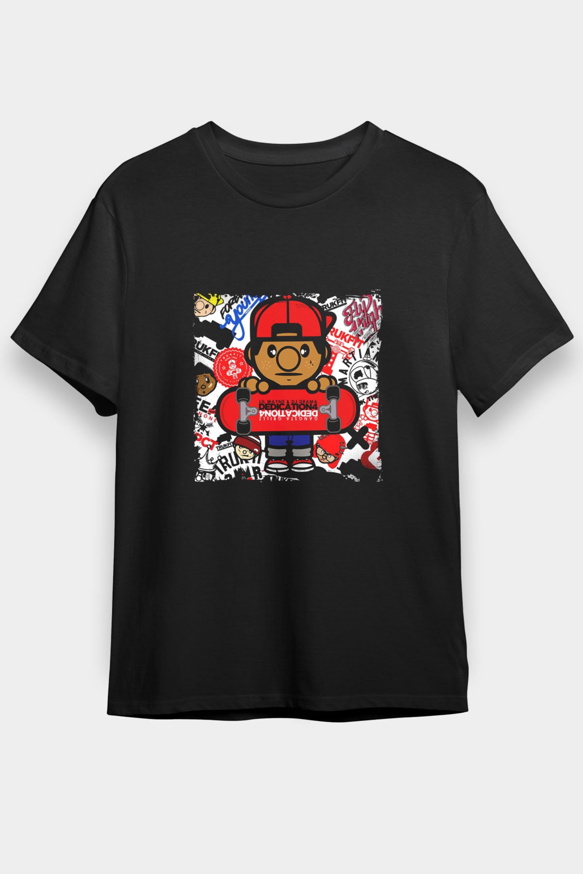 Lil Wayne Baskılı Unisex Siyah Tişört