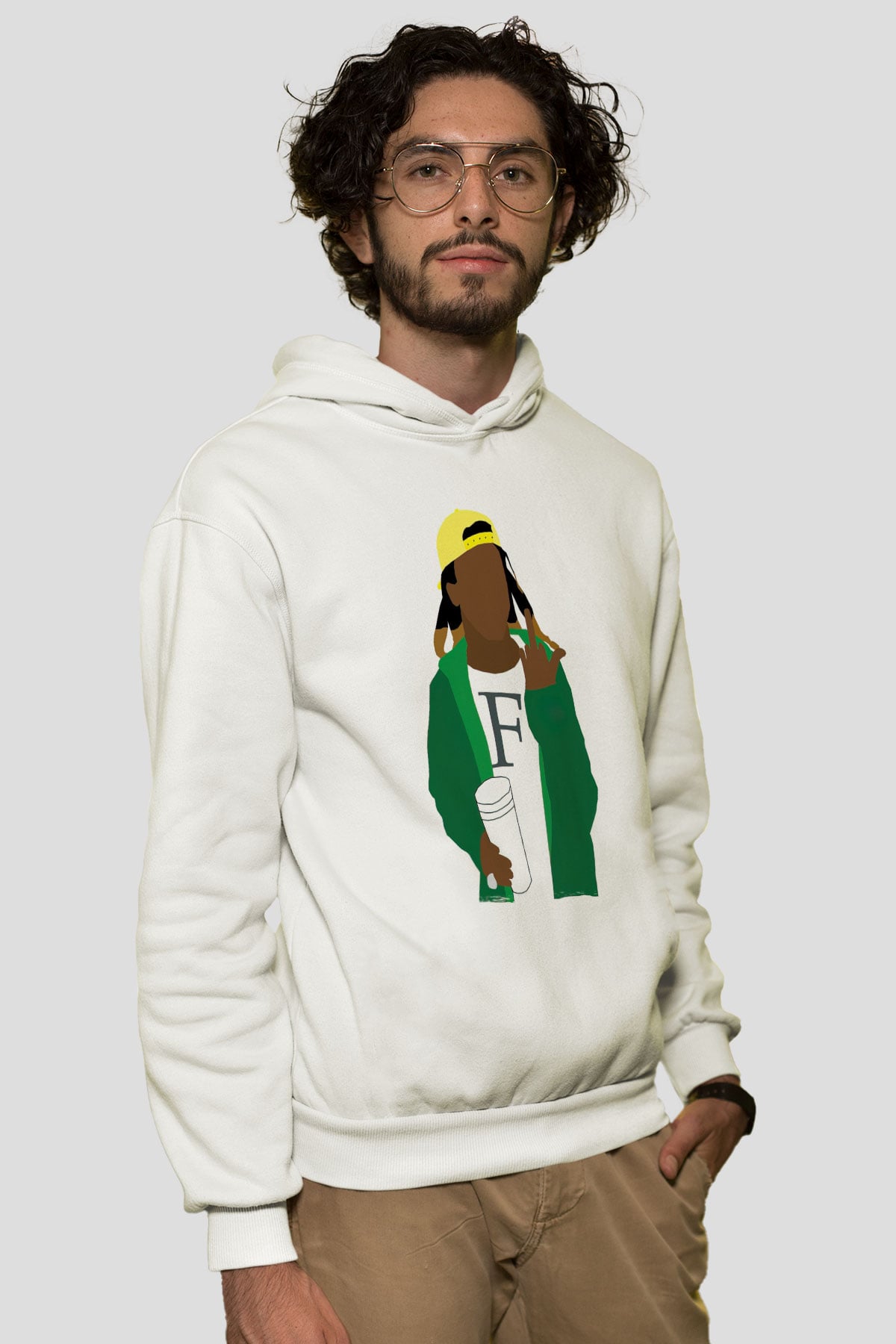 Lil Wayne Beyaz Unisex Kapüşonlu Sweatshirt
