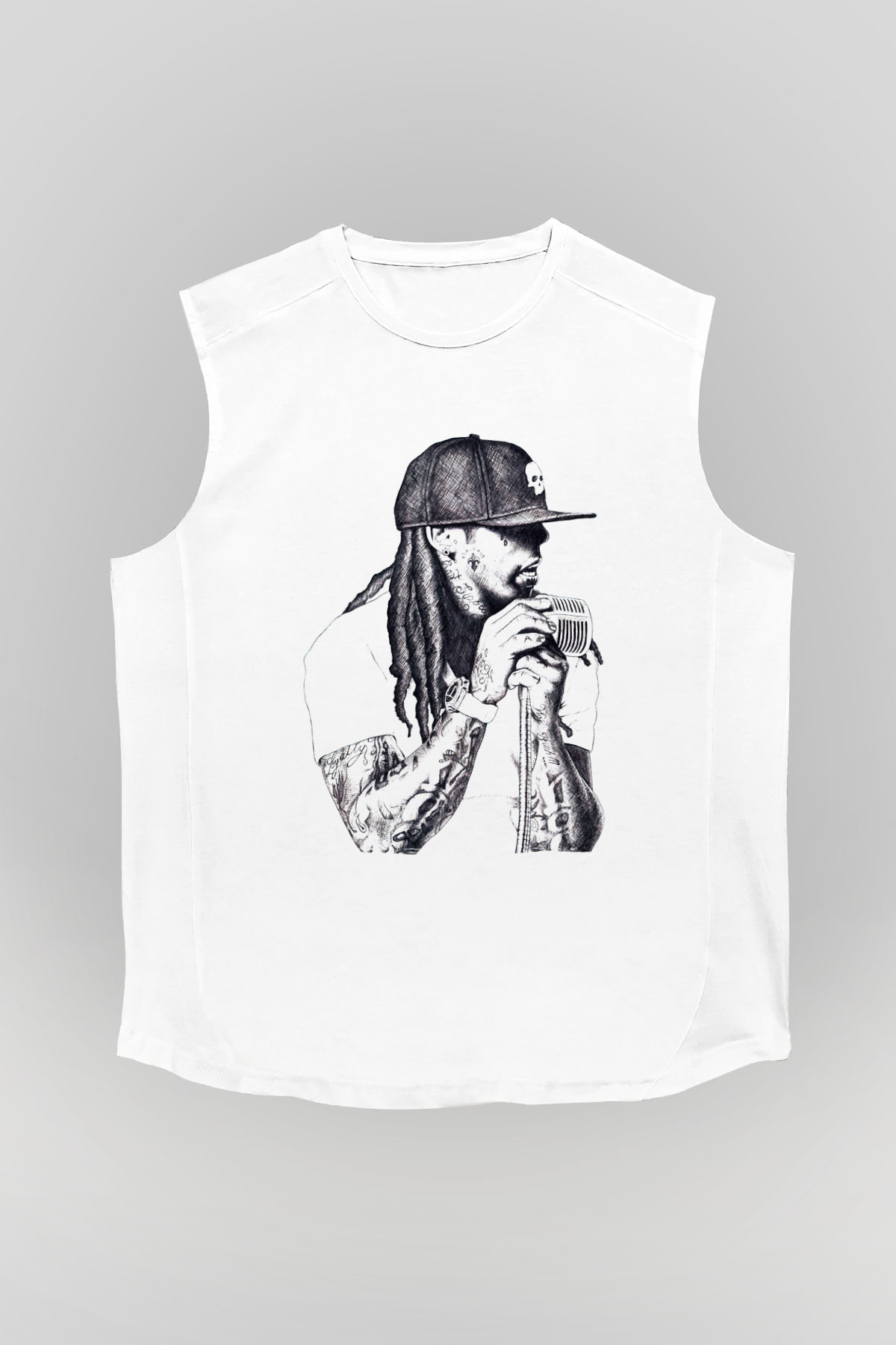 Lil Wayne Beyaz Unisex Kolsuz Tişört