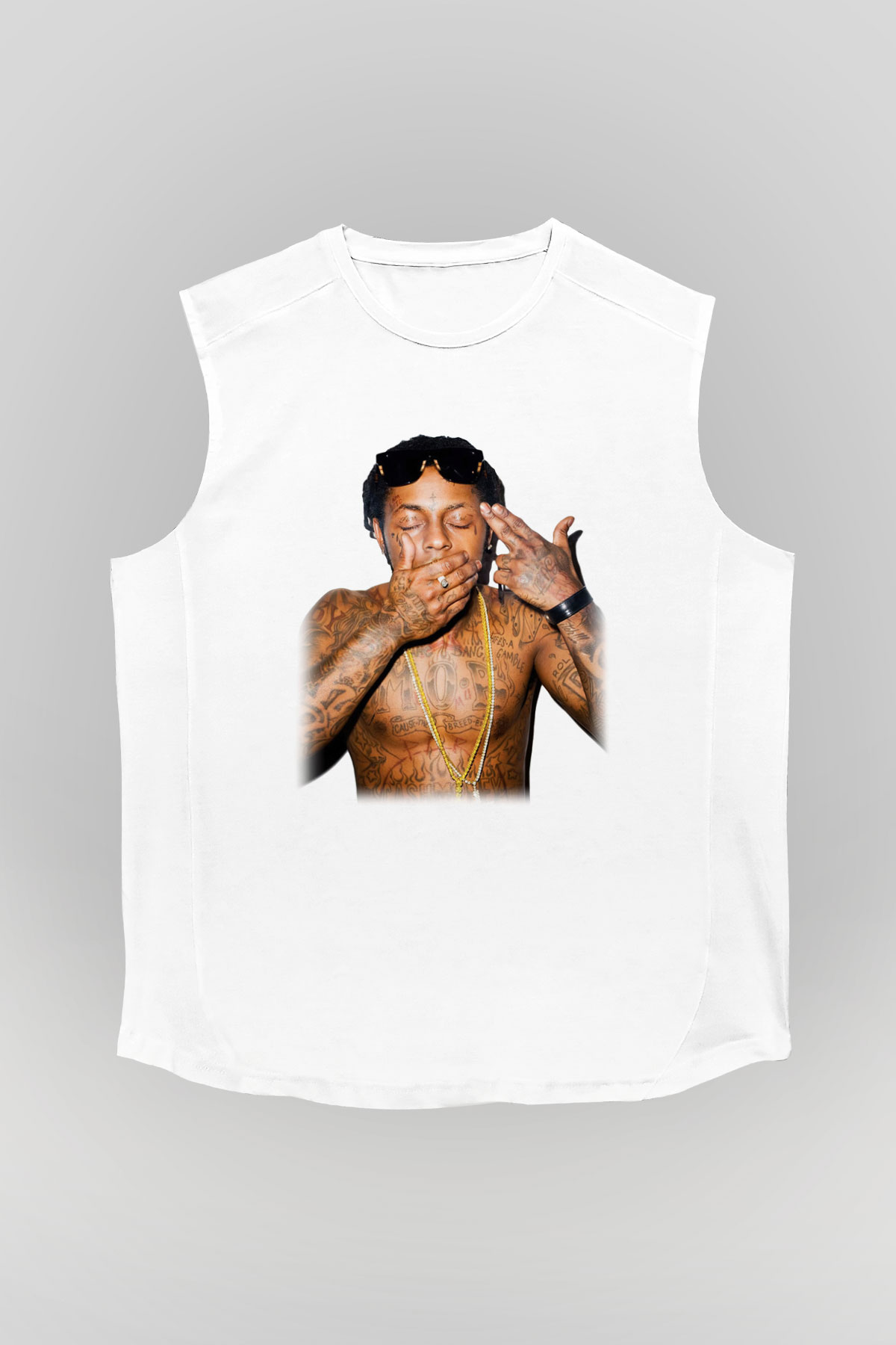 Lil Wayne Beyaz Unisex Kolsuz Tişört