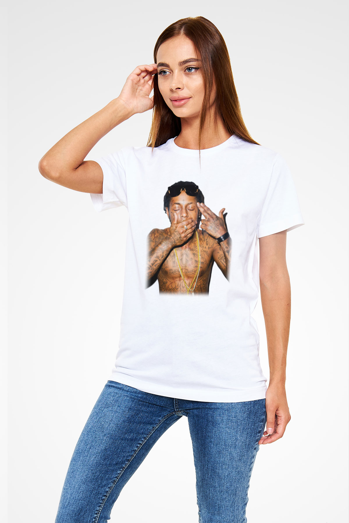 Lil Wayne Beyaz Unisex Tişört T-Shirt - TişörtFabrikası