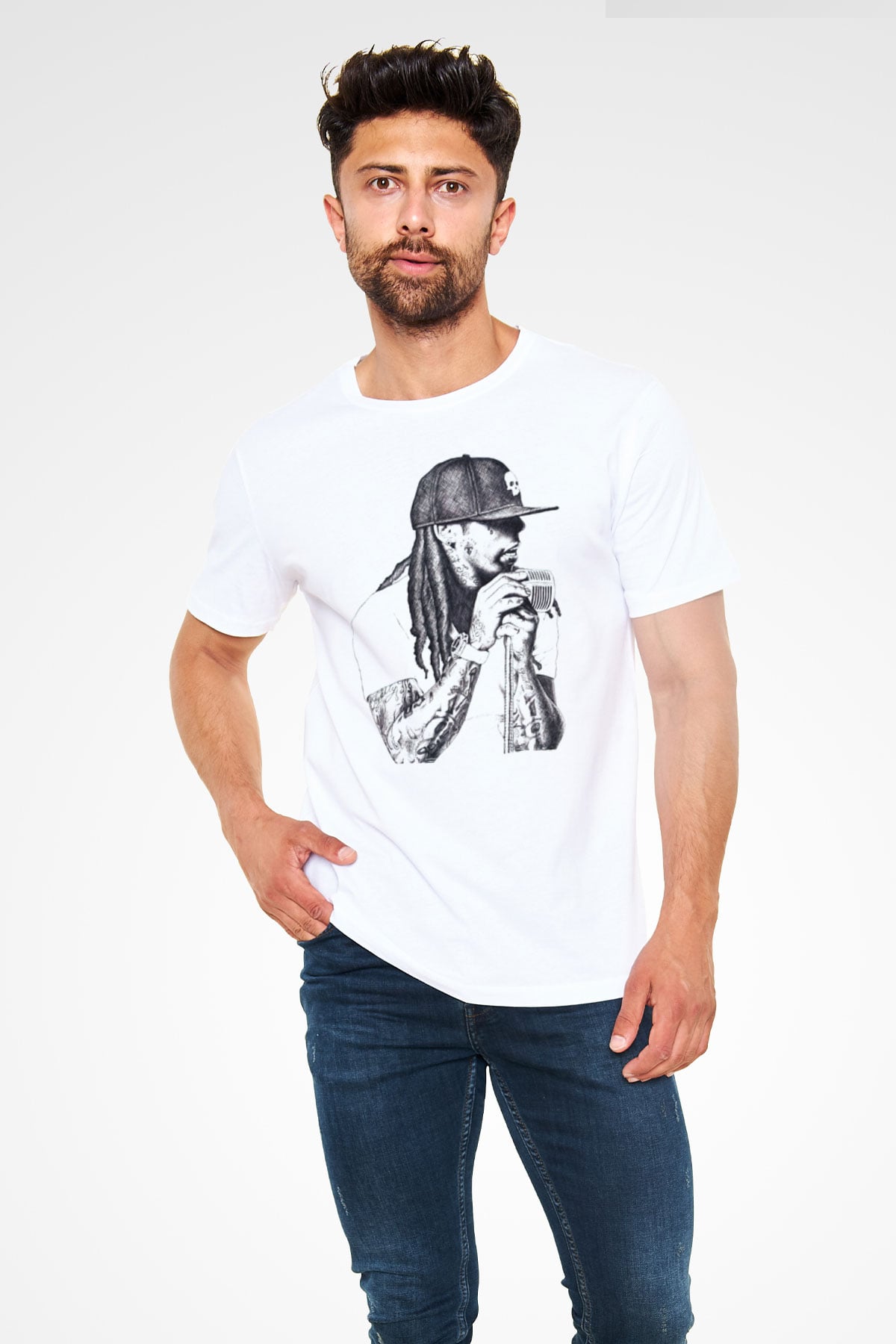 Lil Wayne Beyaz Unisex Tişört T-Shirt - TişörtFabrikası