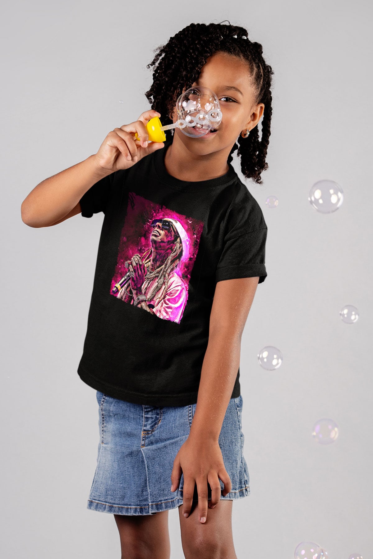 Lil Wayne Siyah Unisex Çocuk Tişört