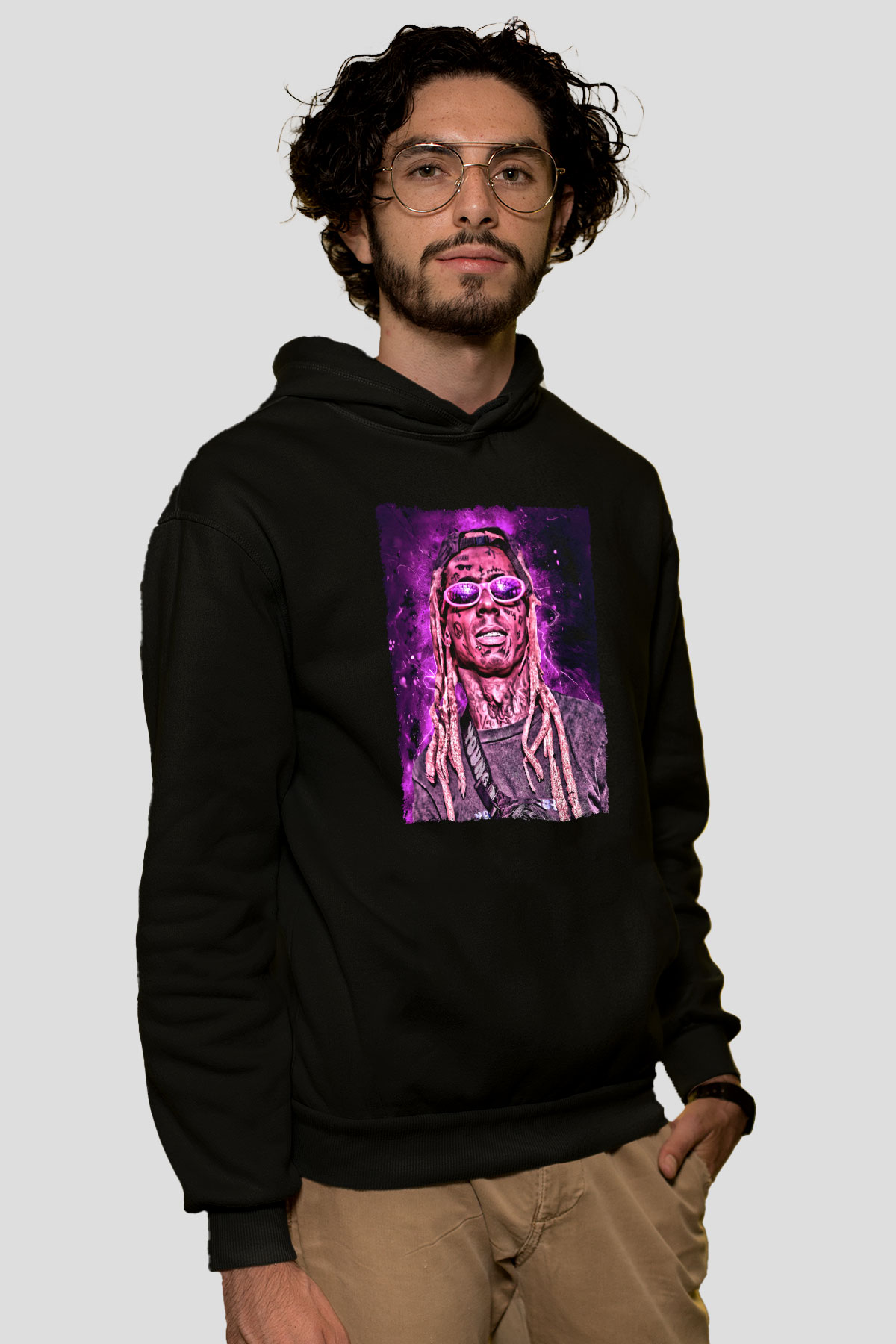 Lil Wayne Siyah Unisex Kapüşonlu Sweatshirt