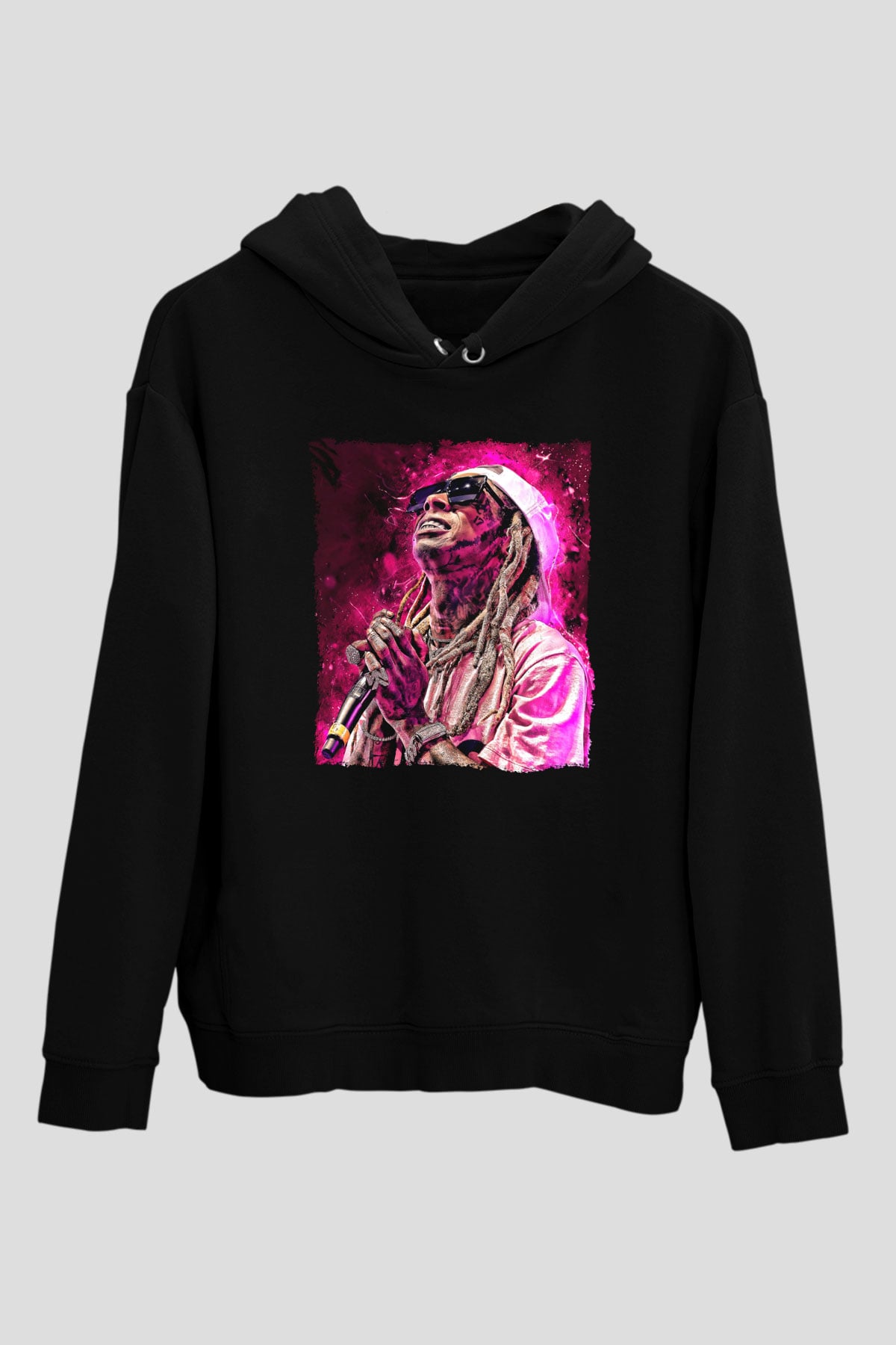 Lil Wayne Siyah Unisex Kapüşonlu Sweatshirt