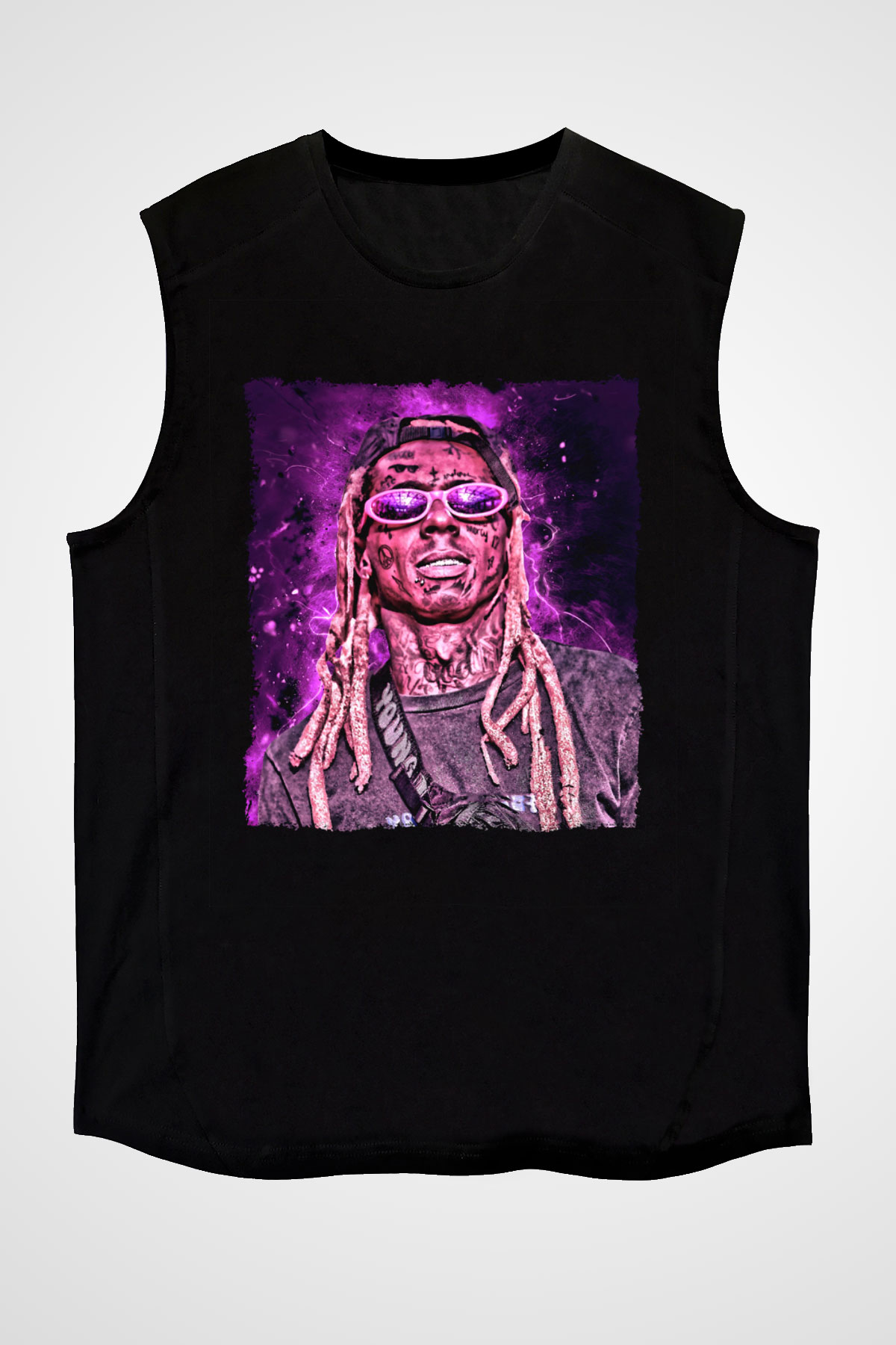 Lil Wayne Siyah Unisex Kolsuz Tişört
