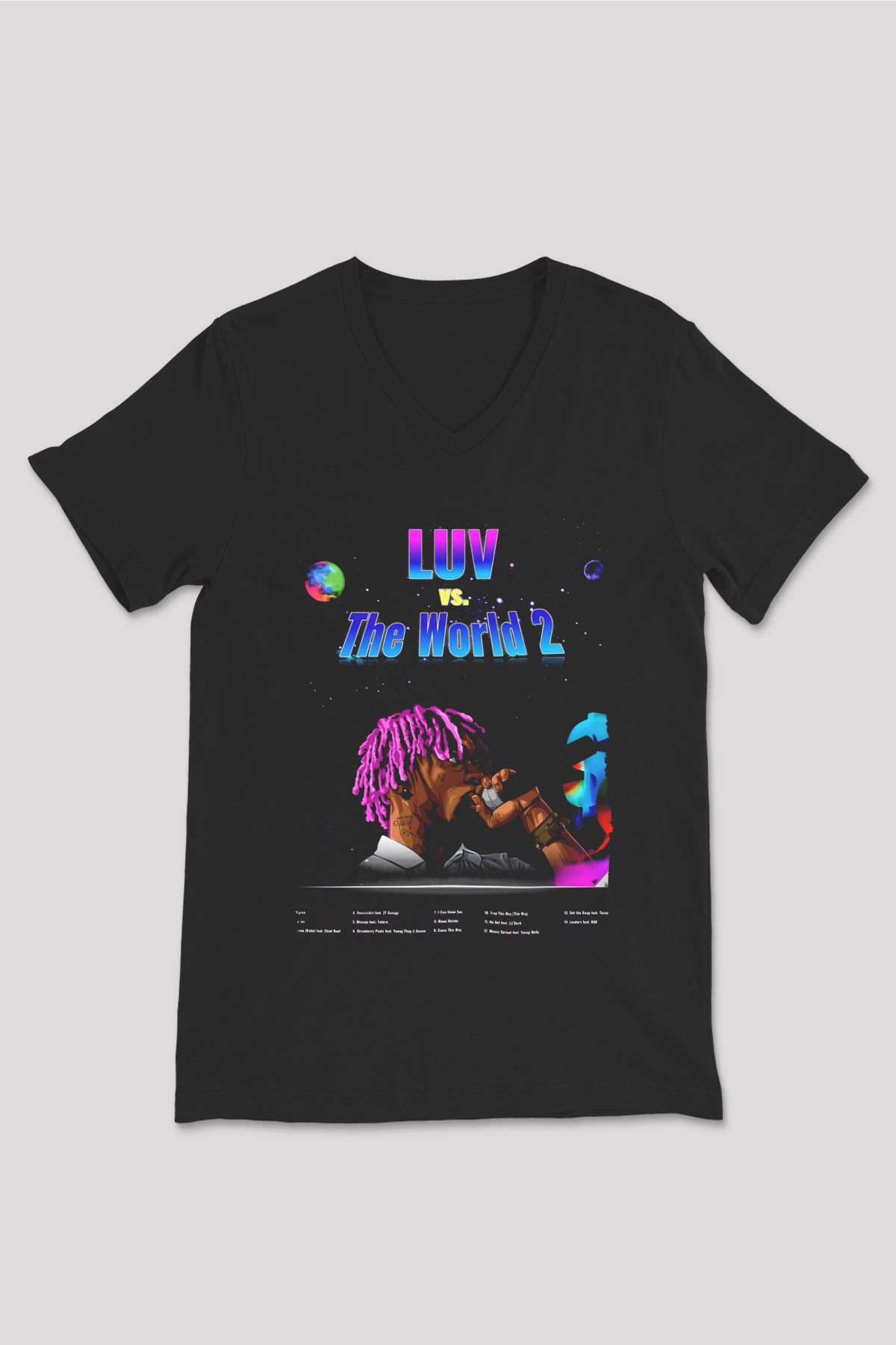 Lil Wayne Siyah Unisex V Yaka Tişört