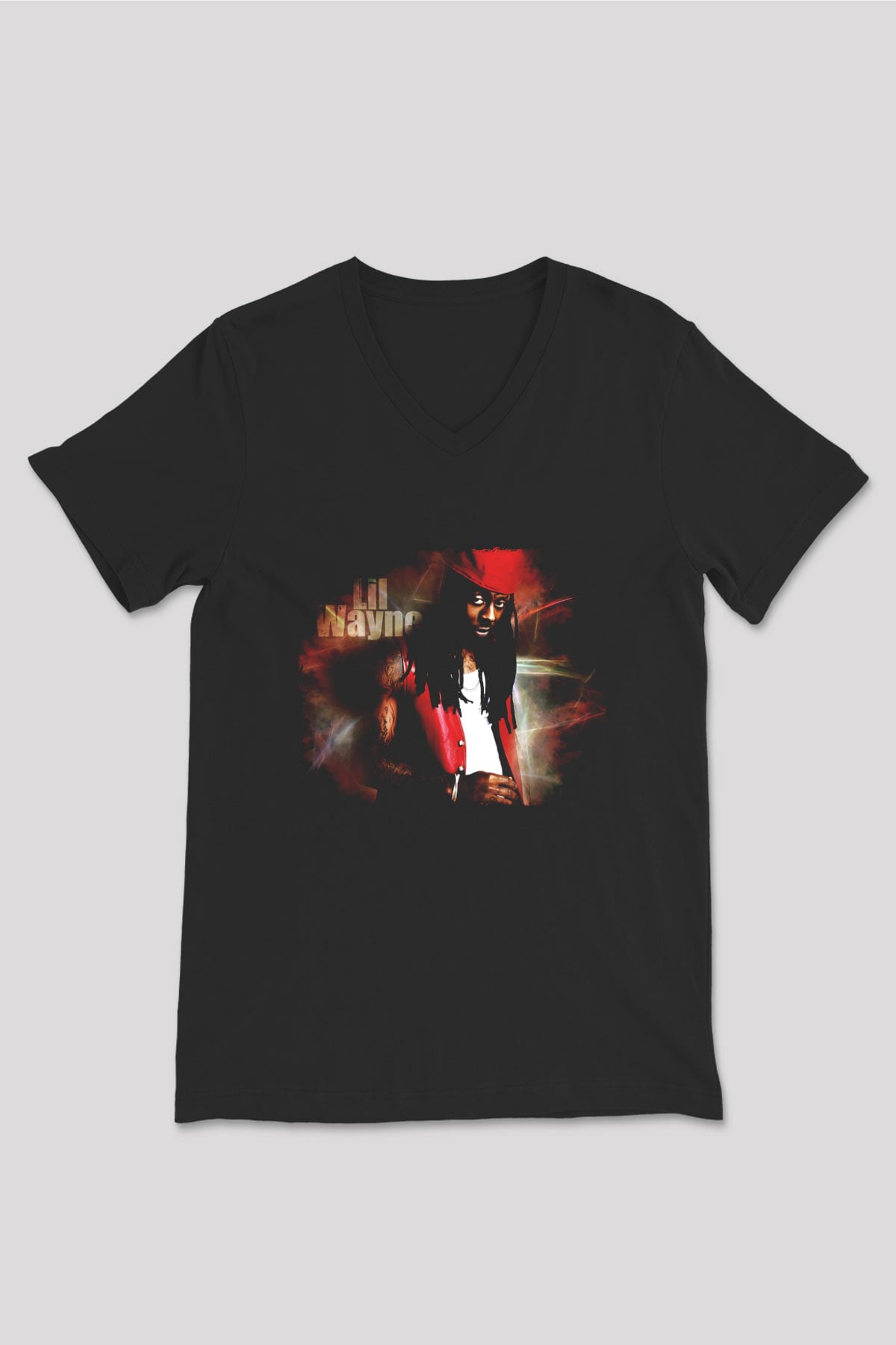 Lil Wayne Siyah Unisex V Yaka Tişört