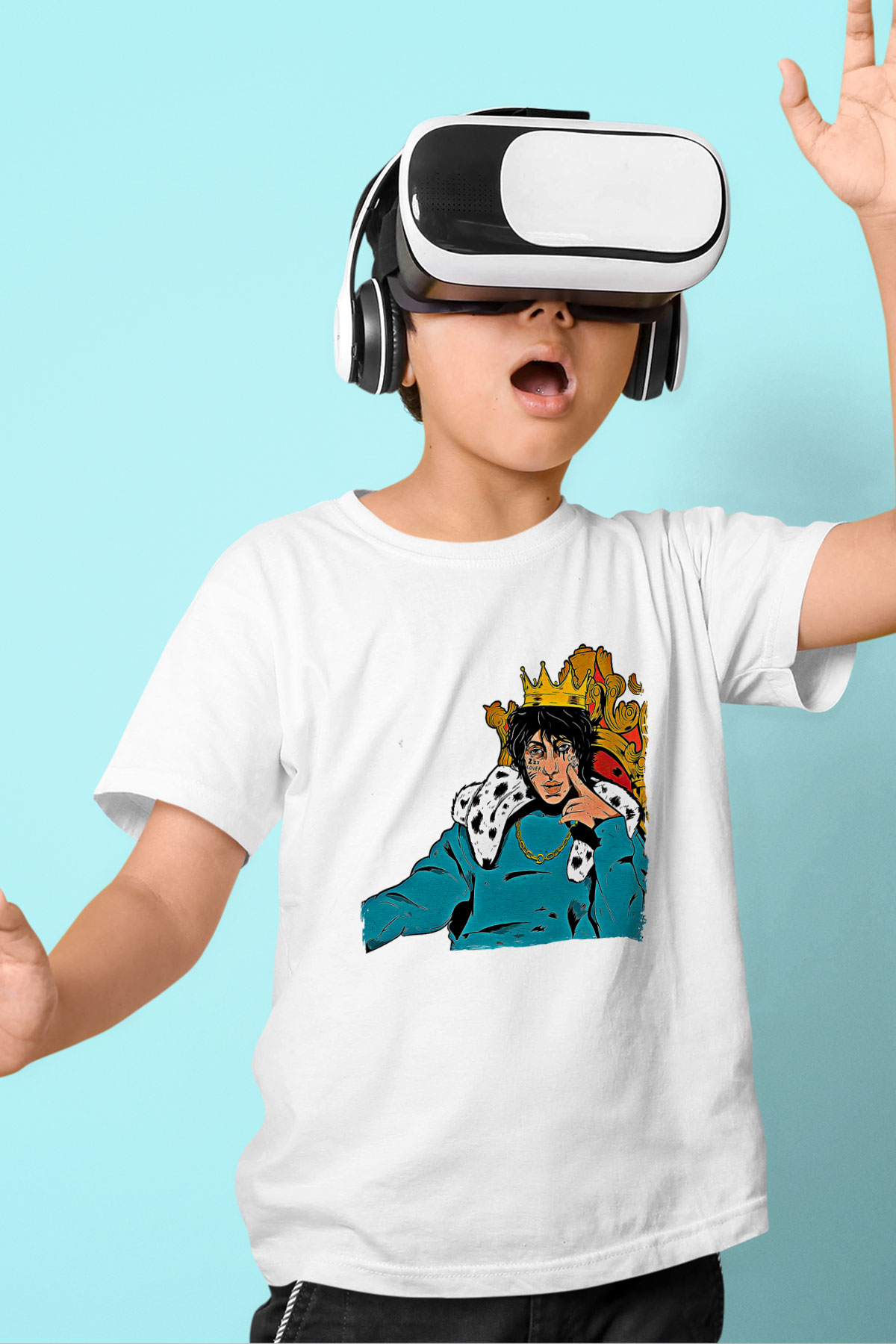 Lil Xan Baskılı Beyaz Unisex Beyaz Çocuk Tişört - Tshirt
