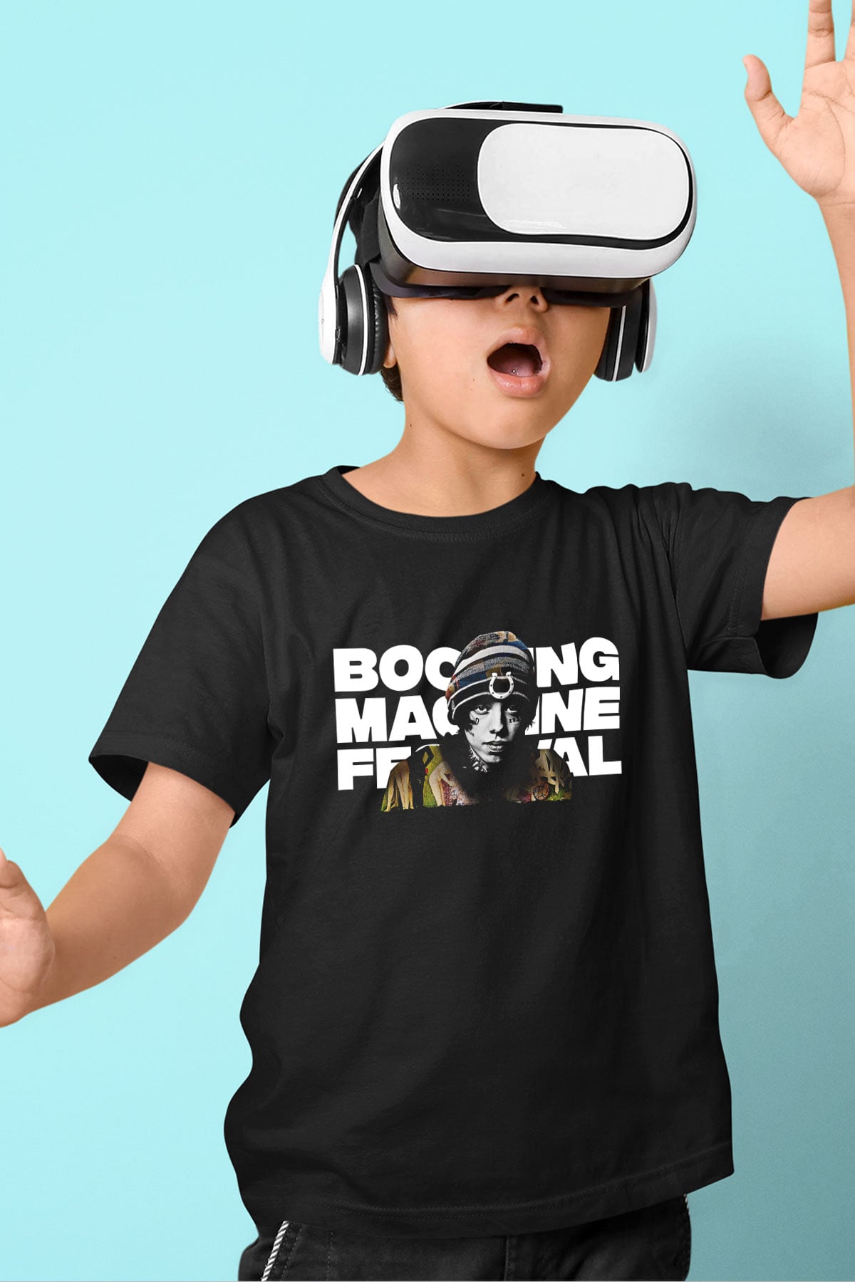 Lil Xan Baskılı Unisex Siyah Çocuk Tişört - Tshirt