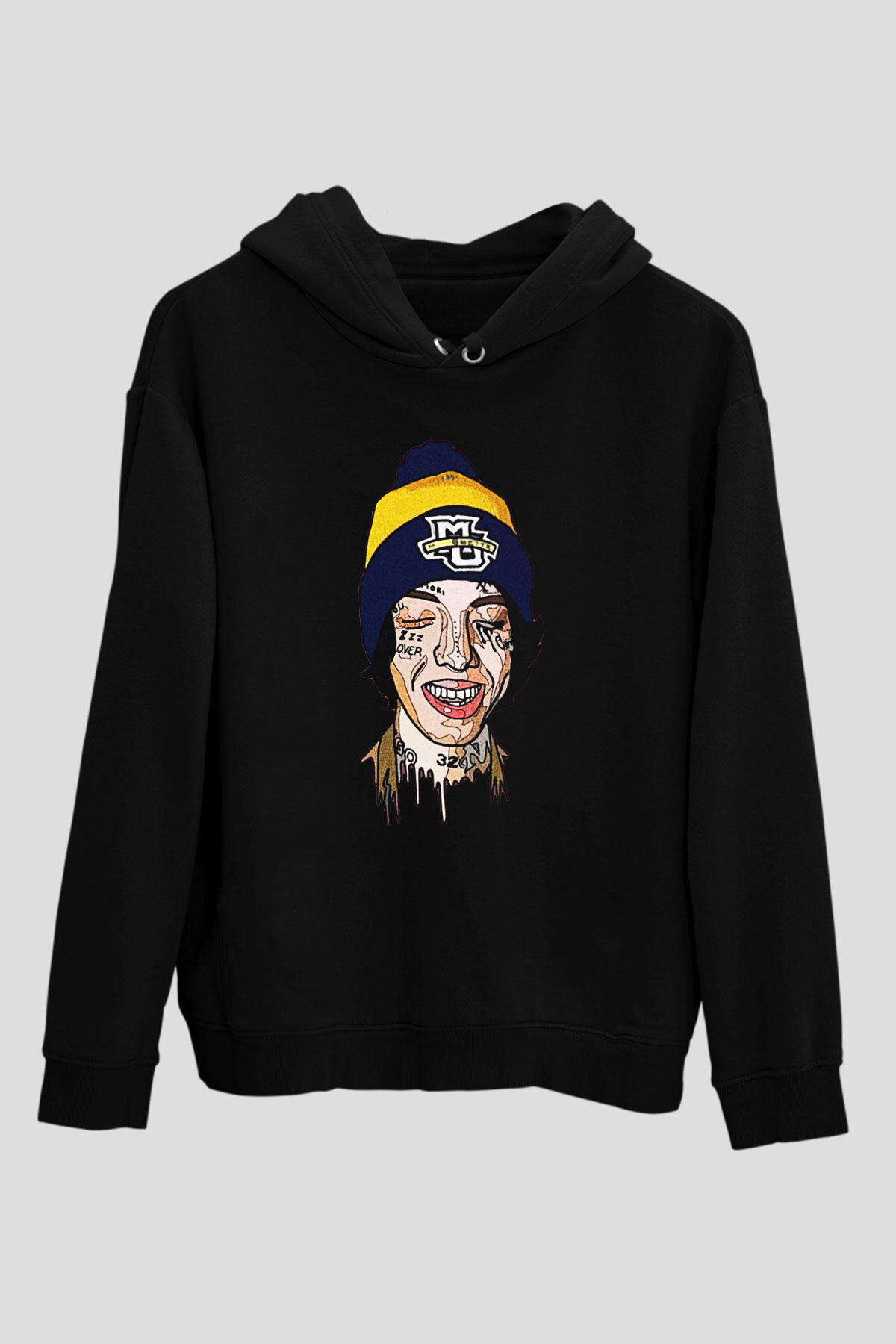 Lil Xan Baskılı Unisex Siyah Hoodie