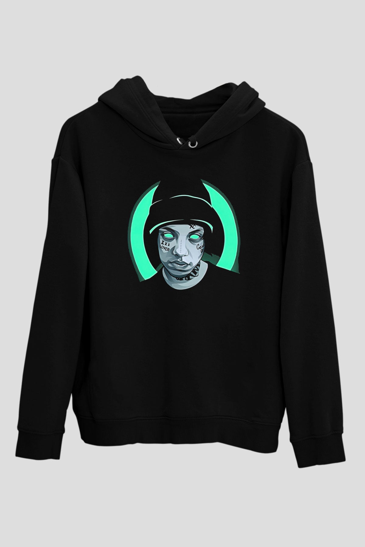 Lil Xan Baskılı Unisex Siyah Hoodie
